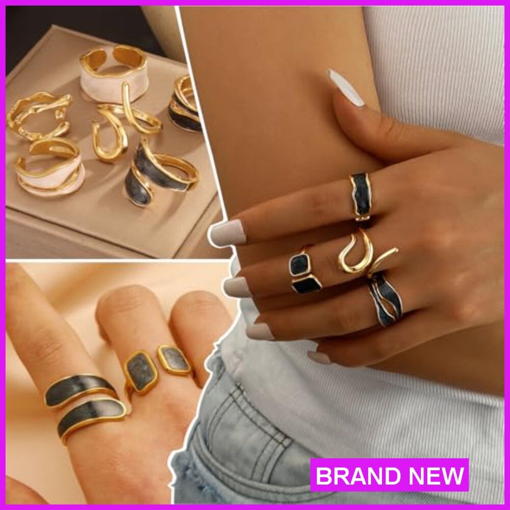 Stackable Dainty Adjustable Rings Set Trendy Mini… - image 4